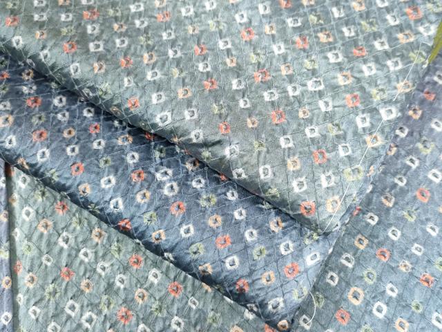 平和屋着物●上質な小紋 総絞り 暈し染め 正絹 逸品 未使用 CAAU2313yc