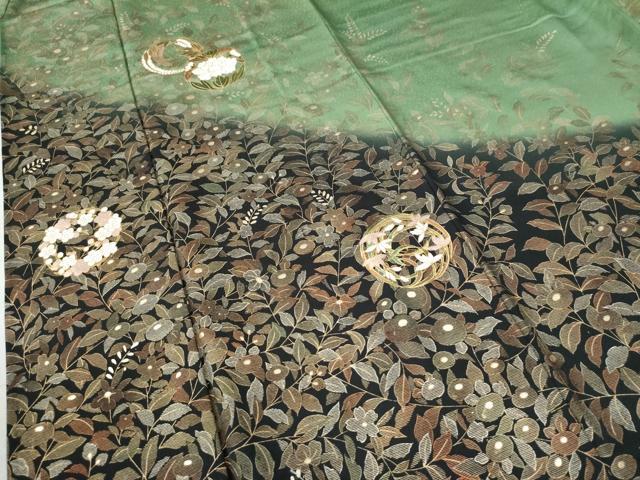 平和屋着物●訪問着 草花丸文 暈し染め 金彩 正絹 逸品 CAAU2441yc
