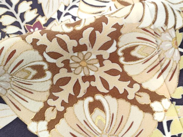 平和屋着物●豪華色留袖 駒刺繍 桐花唐草文 金彩 正絹 逸品 CAAU2447yc