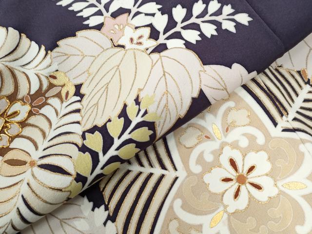 平和屋着物●豪華色留袖 駒刺繍 桐花唐草文 金彩 正絹 逸品 CAAU2447yc