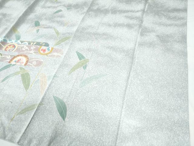 平和屋着物●訪問着 エ霞花蝶丸文 たたき染め 正絹 逸品 CAAU2457yc