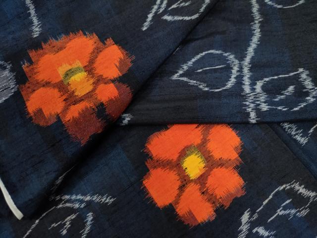 平和屋着物●上質な紬 枝花文 正絹 逸品 CAAU2530yc