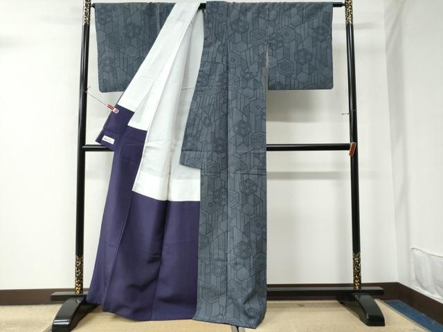 平和屋着物●上質な紬 亀甲吉祥文 やまと誂製 正絹 逸品 CAAU2541yc
