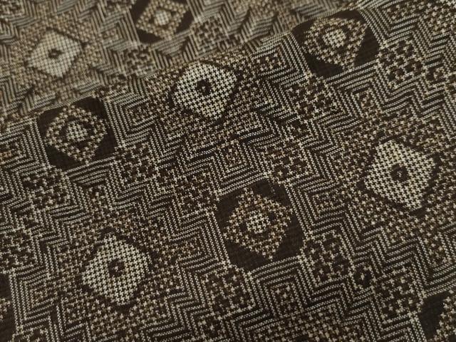 平和屋着物●本場大島紬 アンティーク大島 菱吉祥文 正絹 逸品 CAAU2573yc