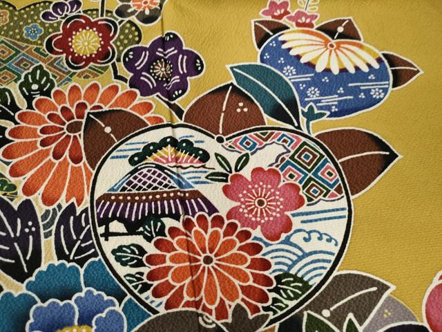 平和屋着物●豪華振袖 紅型 松竹梅花文 正絹 逸品 CAAU2605yc