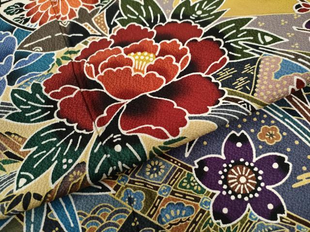 平和屋着物●豪華振袖 紅型 松竹梅花文 正絹 逸品 CAAU2605yc