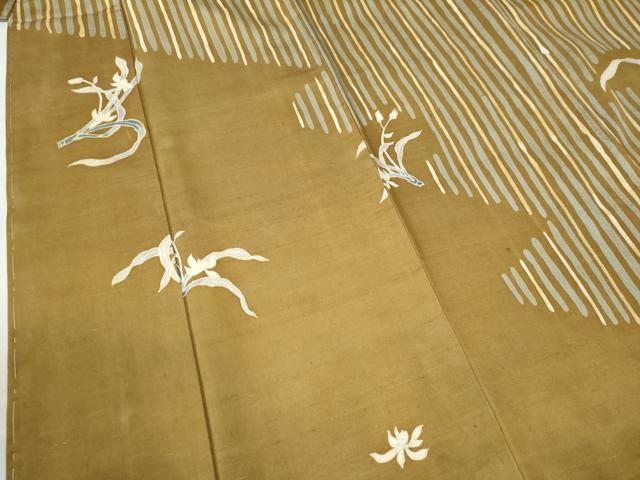 平和屋着物●訪問着 紬地 草花文 正絹 逸品 未使用 CAAU2630yc