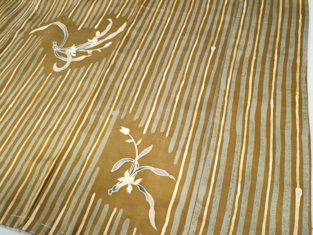 平和屋着物●訪問着 紬地 草花文 正絹 逸品 未使用 CAAU2630yc