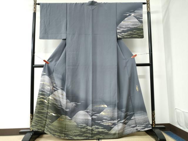 平和屋着物●訪問着 作家物 一世風美 霞遠山文 暈し染め 金彩 正絹 逸品 CAAU2633yc
