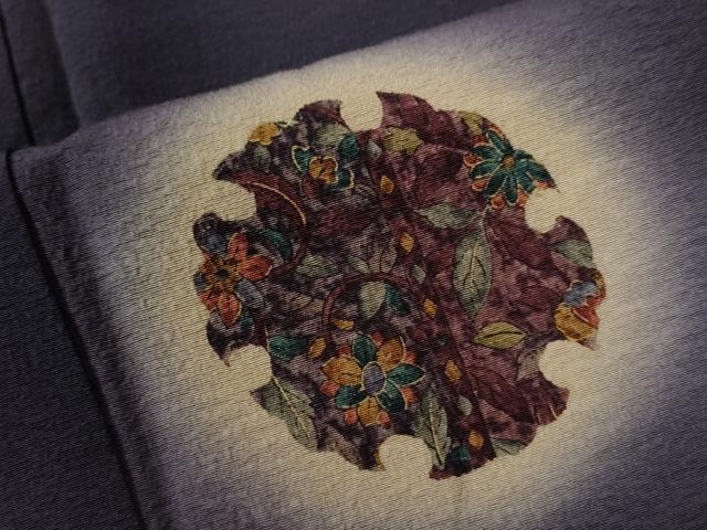 平和屋着物●上質な小紋 雪輪更紗花唐草文 蛍暈し 正絹 逸品 未使用 CAAU2655yc