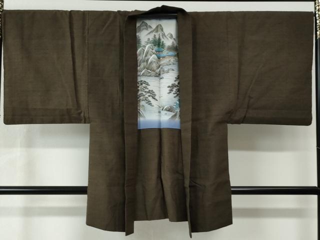 平和屋着物●男性 結城紬 アンサンブル 100亀甲 総詰め 正絹 逸品 CAAU2662yc