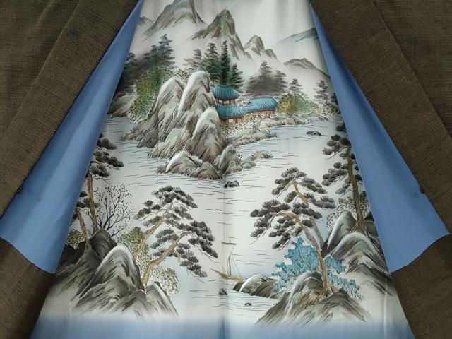 平和屋着物●男性 結城紬 アンサンブル 100亀甲 総詰め 正絹 逸品 CAAU2662yc