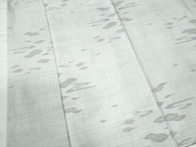 平和屋着物●本場大島紬 白大島 7マルキ 霞舞葉文 正絹 逸品 CAAU2720yc