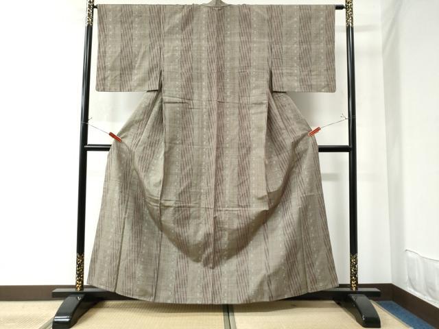 平和屋着物●上質な紬 吉祥間道 正絹 逸品 CAAU2748yc
