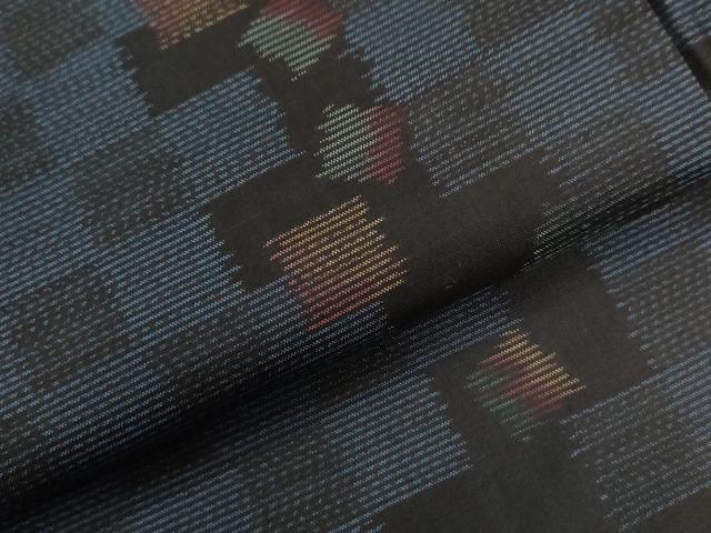 平和屋着物●本場大島紬 市松破れ色紙文 やまと誂製 正絹 逸品 CAAU2762yc