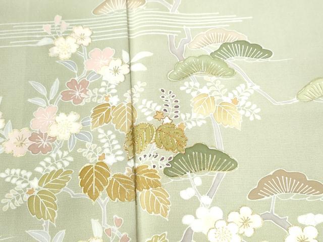 平和屋着物●創業460年・千總 訪問着 駒刺繍 霞松梅花文 金彩 松坂屋扱い 正絹 逸品 CAAU2809yc