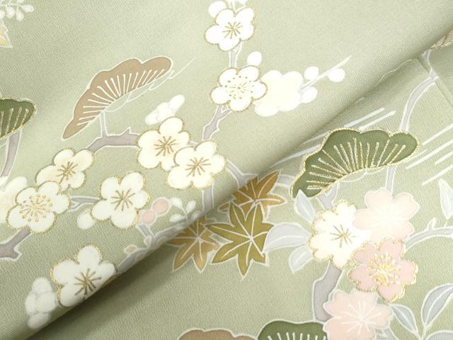 平和屋着物●創業460年・千總 訪問着 駒刺繍 霞松梅花文 金彩 松坂屋扱い 正絹 逸品 CAAU2809yc