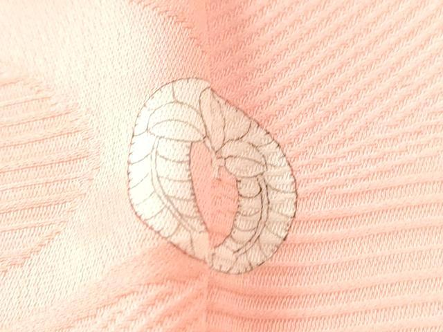 平和屋着物●上質な色無地 流水地紋 珊瑚色 正絹 逸品 CAAU2814yc