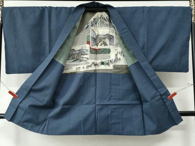 平和屋着物●男性 紬 アンサンブル 100亀甲 正絹 逸品 CAAU2838yc