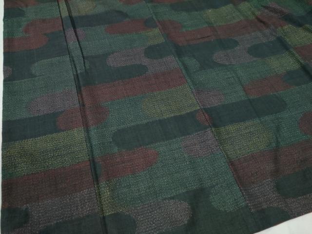 平和屋着物●本場結城紬 重要無形文化財 80亀甲 エ霞文 正絹 逸品 CABE8405ycm