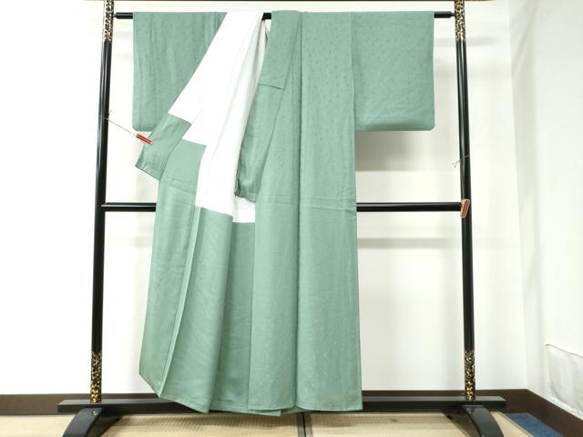 平和屋着物●上質な色無地 花唐草地紋 薄青色 正絹 逸品 CAAU2850yc