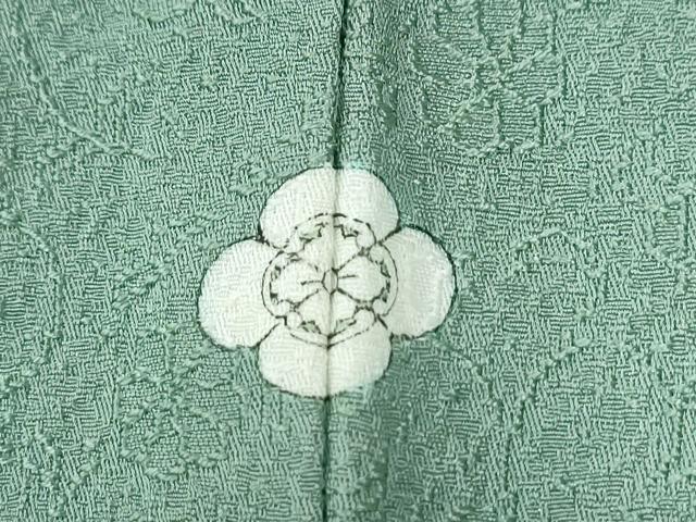 平和屋着物●上質な色無地 花唐草地紋 薄青色 正絹 逸品 CAAU2850yc