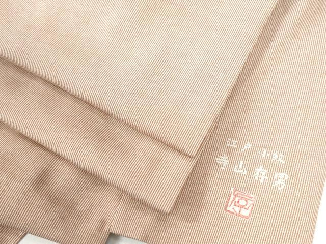 平和屋着物●江戸小紋 寺山存男 万筋 梅染色×絹鼠色 正絹 逸品 CAAU2865yc