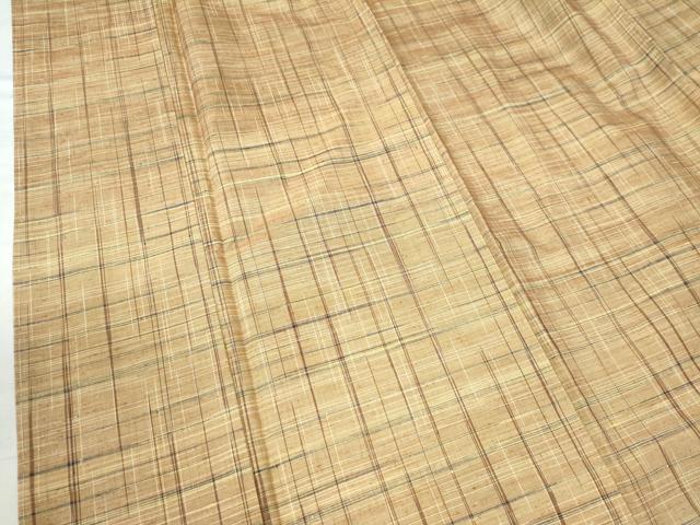 平和屋着物●上質な紬 格子柄 正絹 逸品 未使用 CAAU2991yc