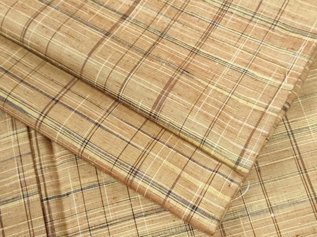平和屋着物●上質な紬 格子柄 正絹 逸品 未使用 CAAU2991yc