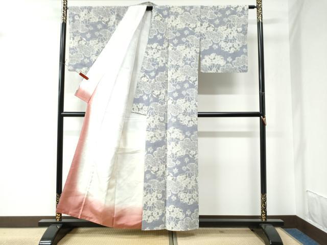 平和屋着物●上質な紬 舞花文 正絹 逸品 CAAU2992yc
