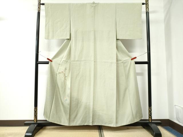 平和屋着物●訪問着 総刺繍 溢れ松葉枝花文 暈し染め 金銀彩 正絹 逸品 CAAU3022yc