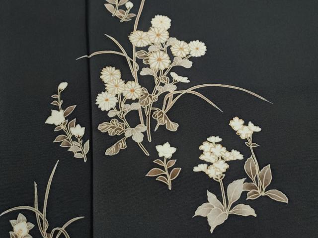 平和屋着物●訪問着 草花文 金彩 正絹 逸品 CAAU3093yc