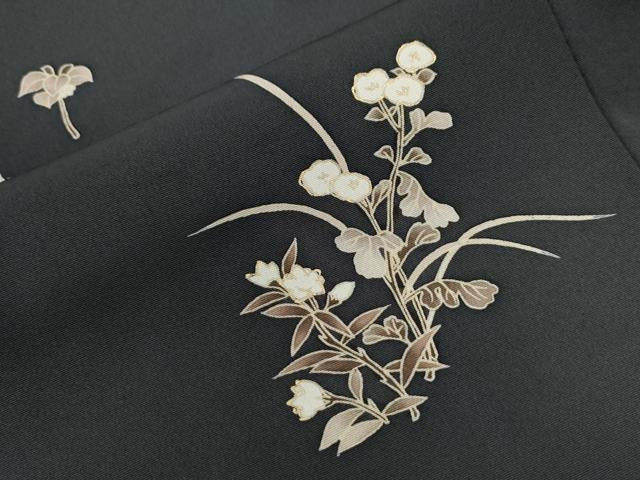 平和屋着物●訪問着 草花文 金彩 正絹 逸品 CAAU3093yc
