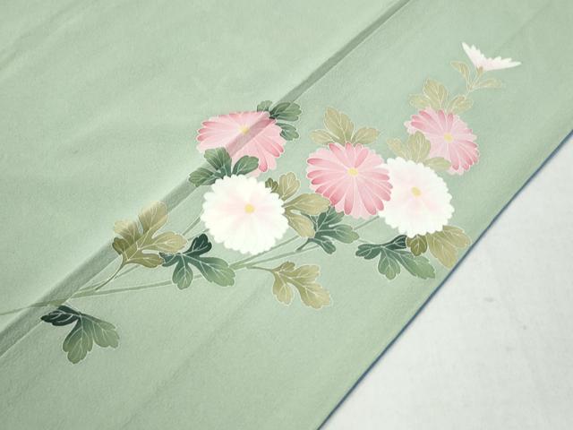 平和屋着物●訪問着 友禅 作家物 牡丹枝垂れ草花文 暈し染め 正絹 逸品 CAAU3103yc