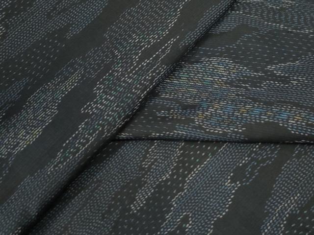 平和屋着物●本場大島紬 霞吉祥文 正絹 逸品 CAAU3105yc