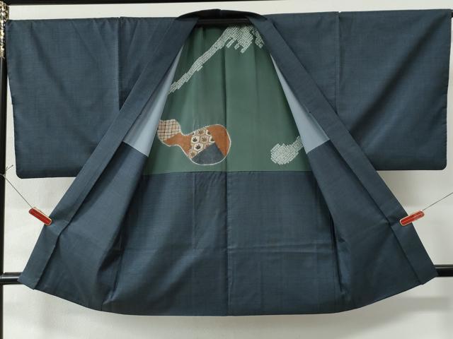 平和屋着物●男性 本場大島紬 アンサンブル 100亀甲 総詰め 正絹 逸品 CAAU3131yc