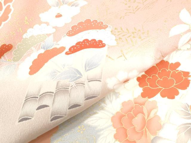 平和屋着物●訪問着 刺繍 花筏文 暈し染め 金彩 正絹 逸品 CAAU3182yc