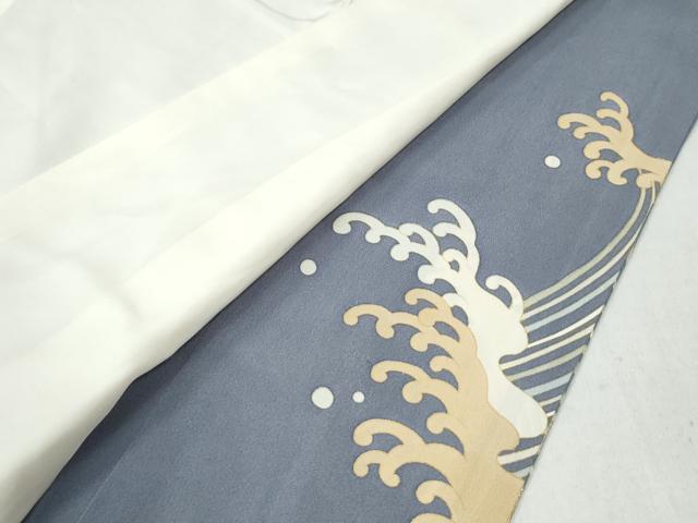 平和屋着物●豪華色留袖 駒刺繍 立波文 鶴 蓑亀 金銀彩 正絹 逸品 CAAU3188yc