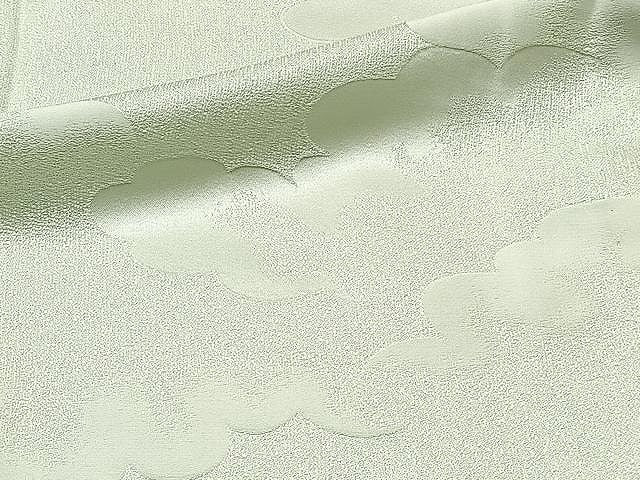 平和屋着物▽上質な色無地 単衣 雲地紋 柳鼠色 正絹 逸品 CAAU3790xi