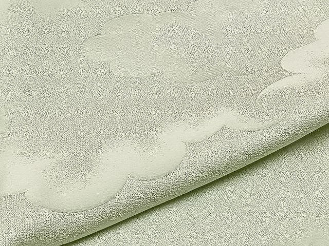 平和屋着物▽上質な色無地 単衣 雲地紋 柳鼠色 正絹 逸品 CAAU3790xi