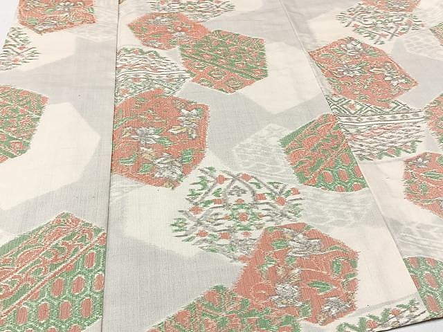 平和屋着物▽上質な紬 単衣 切嵌洋花文 正絹 逸品 CAAU3792xi