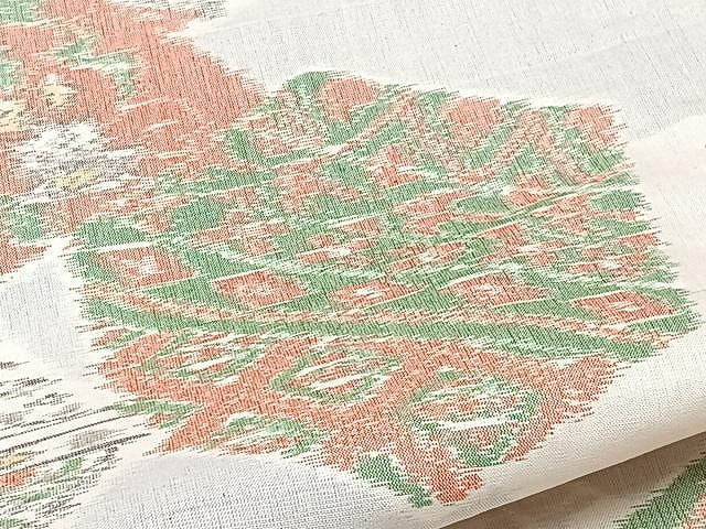 平和屋着物▽上質な紬 単衣 切嵌洋花文 正絹 逸品 CAAU3792xi