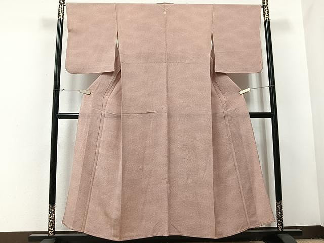 平和屋着物▽上質な小紋 単衣 作家物 霞文 鬼しぼ縮緬 正絹 逸品 CAAU3805xi