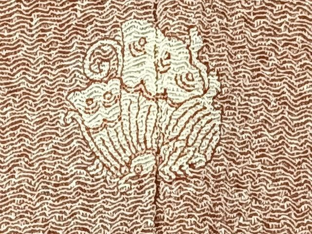 平和屋着物▽上質な小紋 単衣 作家物 霞文 鬼しぼ縮緬 正絹 逸品 CAAU3805xi