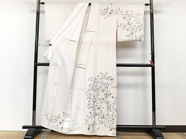 平和屋着物▽訪問着 単衣 更紗花文 正絹 逸品 CAAU3810xi