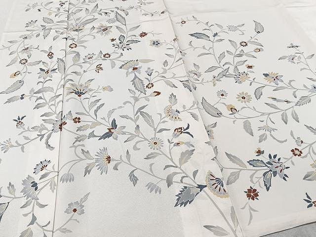 平和屋着物▽訪問着 単衣 更紗花文 正絹 逸品 CAAU3810xi