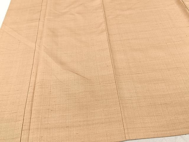 平和屋着物▽上質な紬 単衣 伽羅色 正絹 逸品 CAAU3821xi