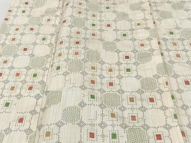 平和屋着物▽上質な紬 単衣 格子 正絹 逸品 CAAU3825xi