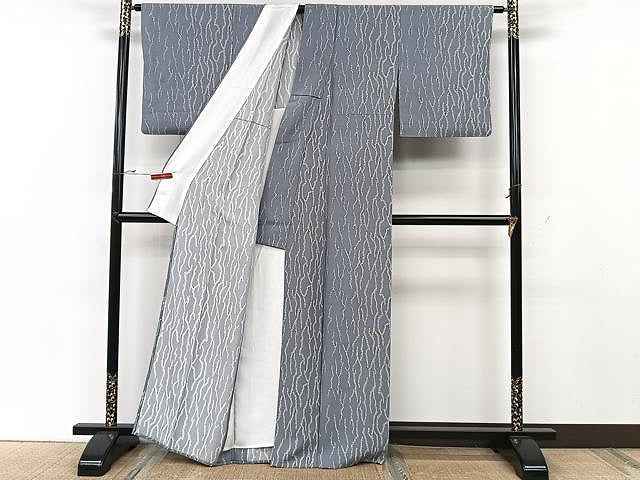 平和屋着物▽上質な小紋 単衣 霞文 正絹 逸品 CAAU3830xi