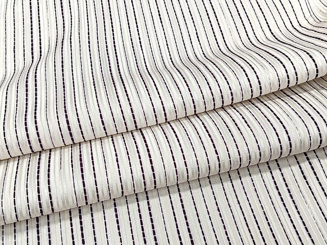 平和屋着物▽上質な小紋 単衣 縞 正絹 逸品 CAAU3845xi